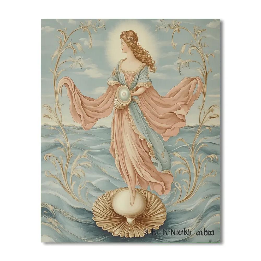 Sandro Botticelli Inspired Mythic Sea Birth Of Pearl Numbered painting kits