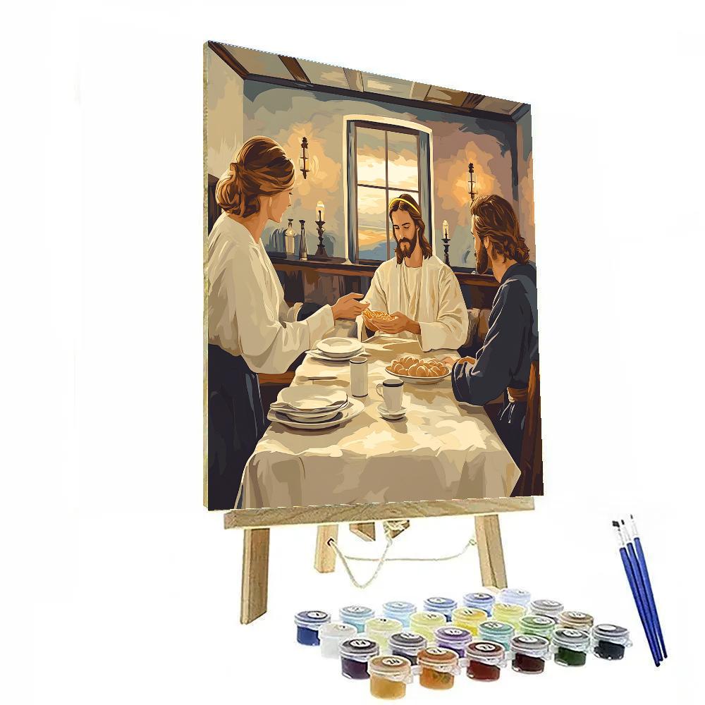 Upper Room Table Jesus paint by color