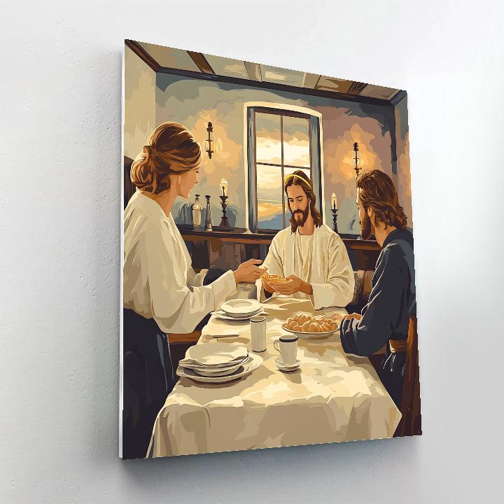 Upper Room Table Jesus paint by color