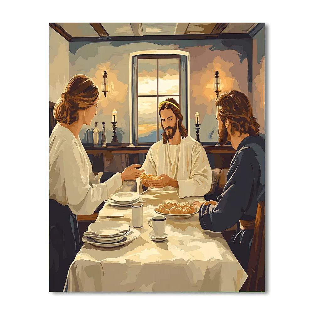 Upper Room Table Jesus paint by color