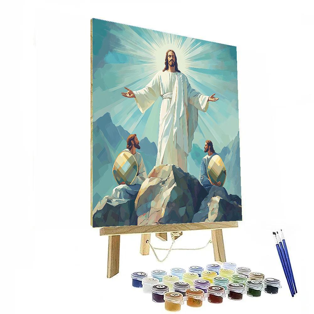 Jesus Mountain Transfiguration Glow DIY paint by numbers