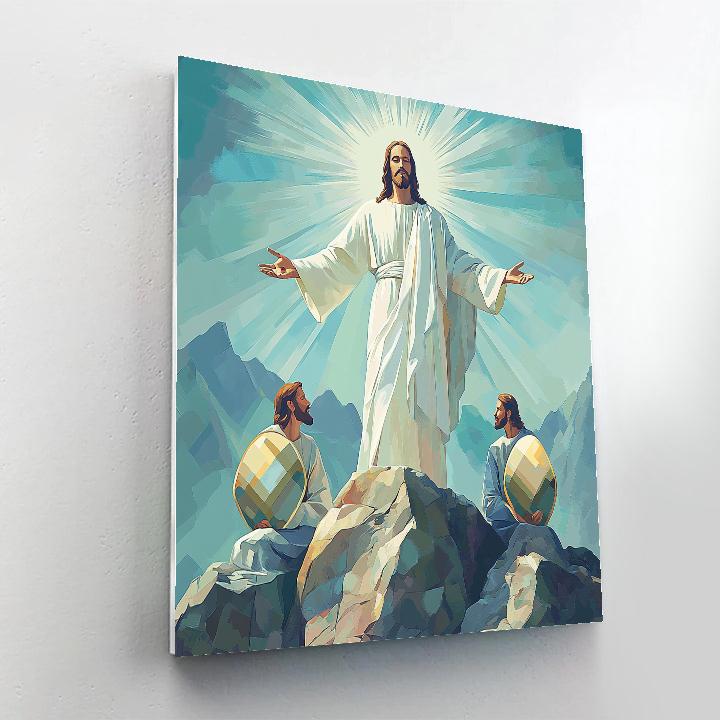 Jesus Mountain Transfiguration Glow DIY paint by numbers