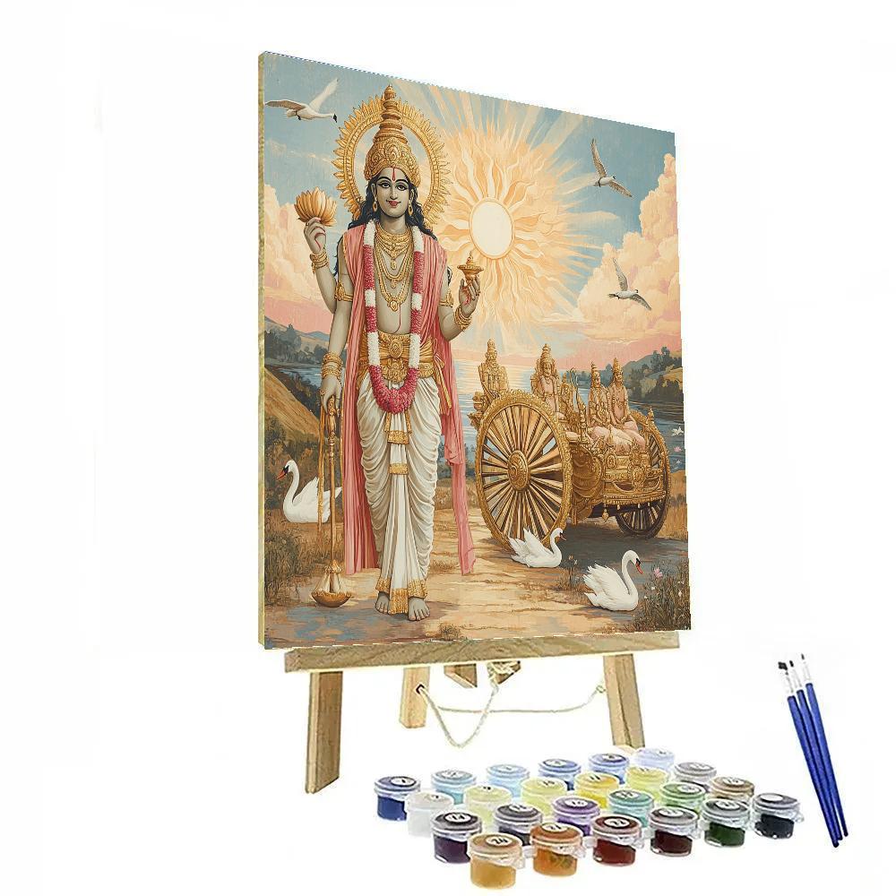 Vishnu Blessing A Celestial Chariot Of Sunrise Paint by numbers art