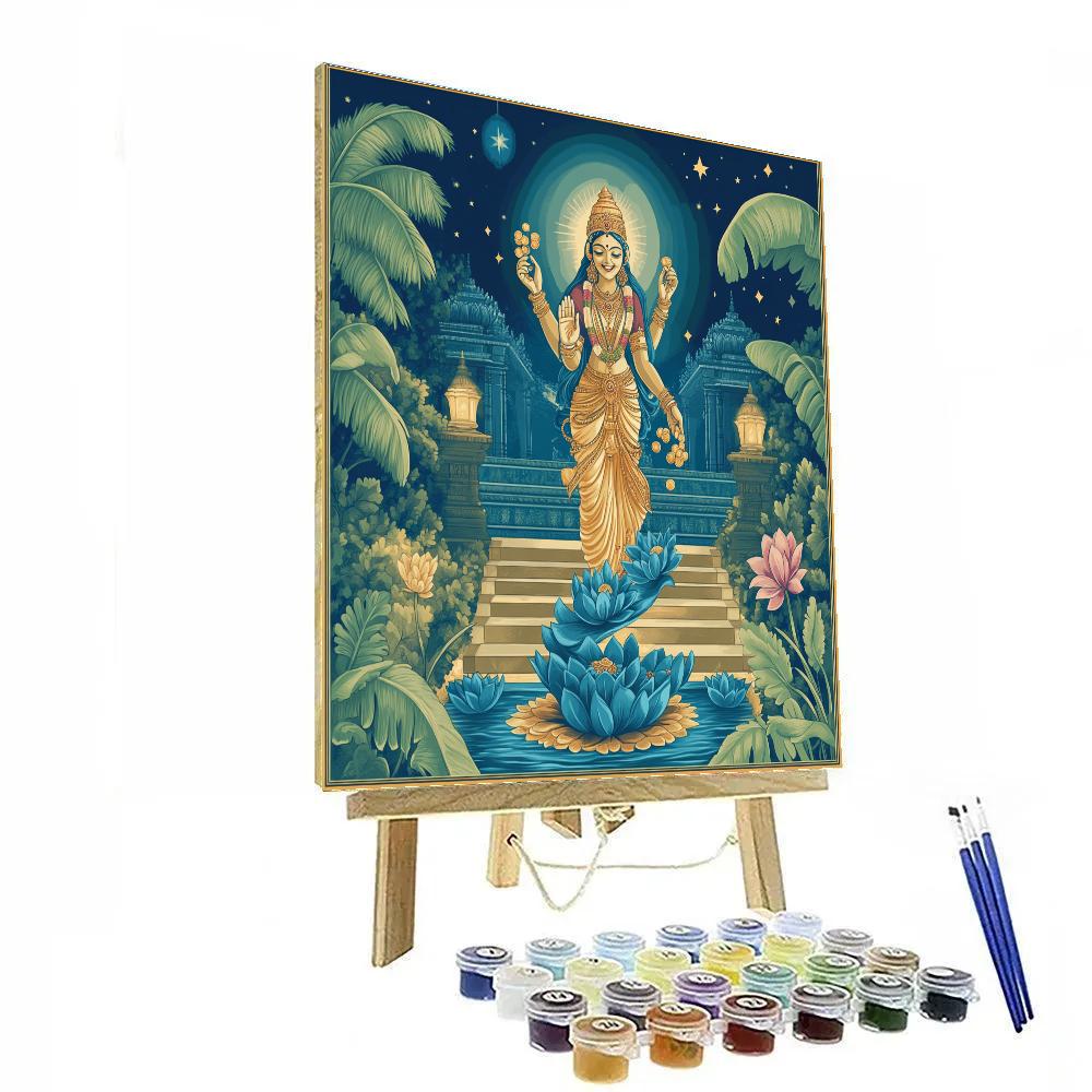Moonlit Steps With Lakshmi Numbered painting kits