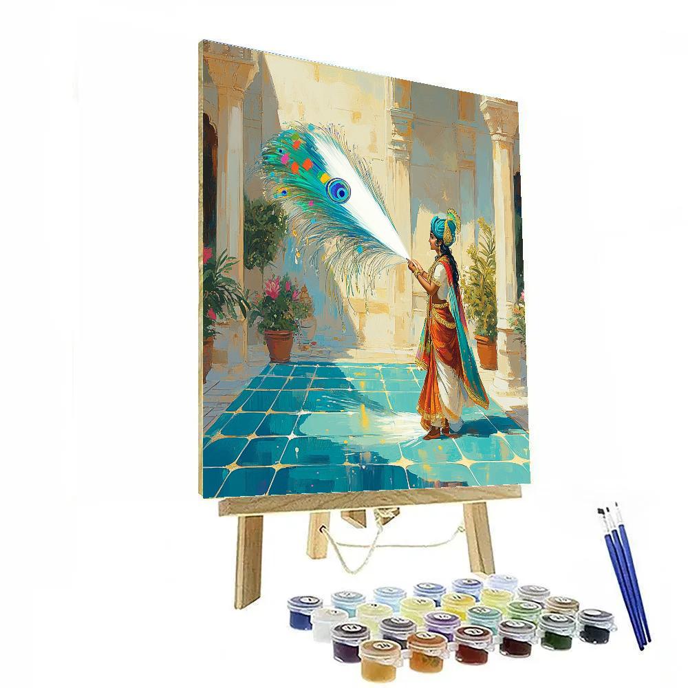 Krishna And The Prism Peacock Feather Paint by numbers art