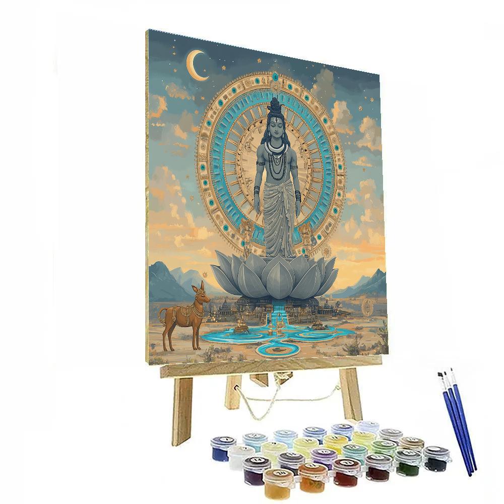 Lotus Clockwork Under Shiva paint by color