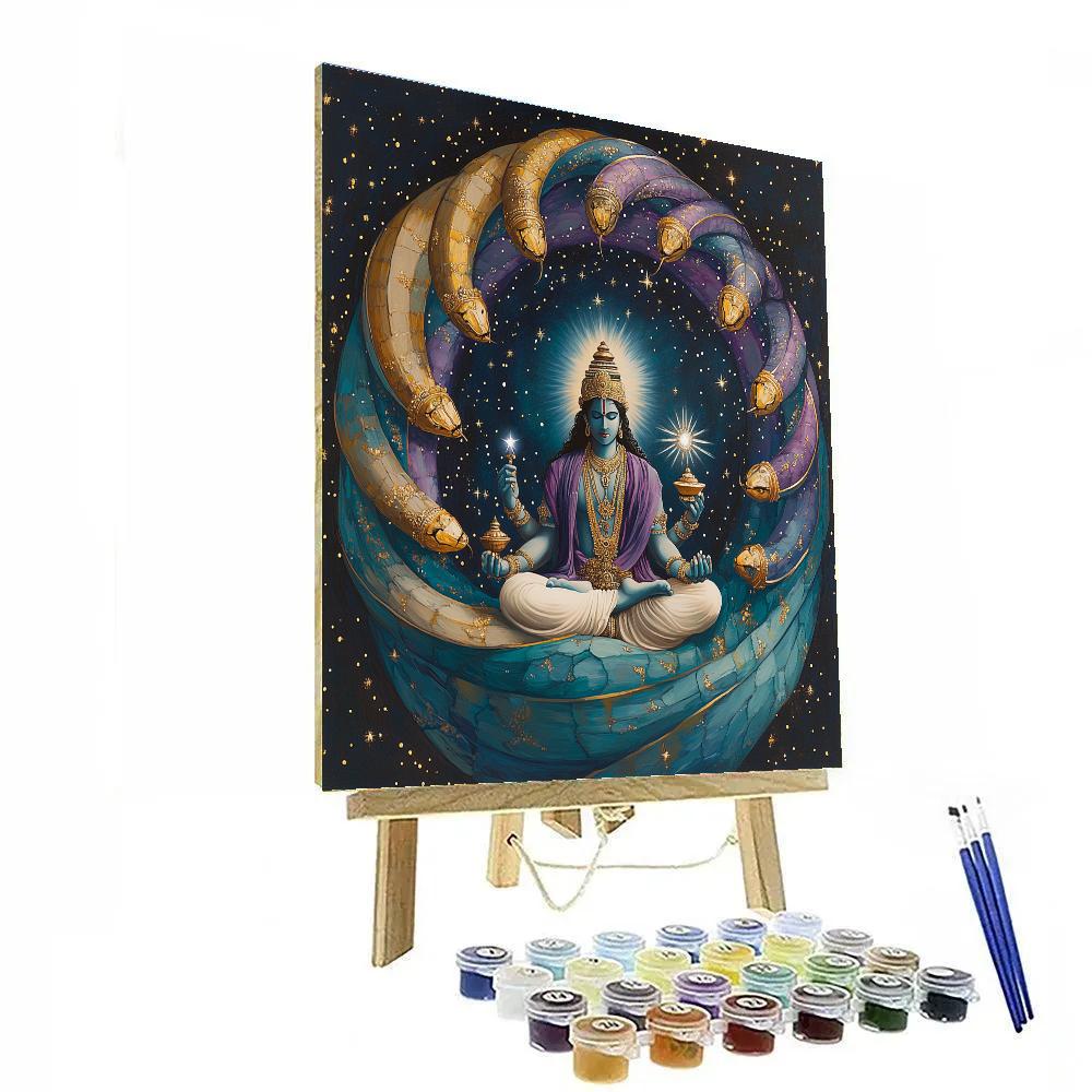 Vishnu And Shesha Forming A Protective Spiral Galaxy painting number kit