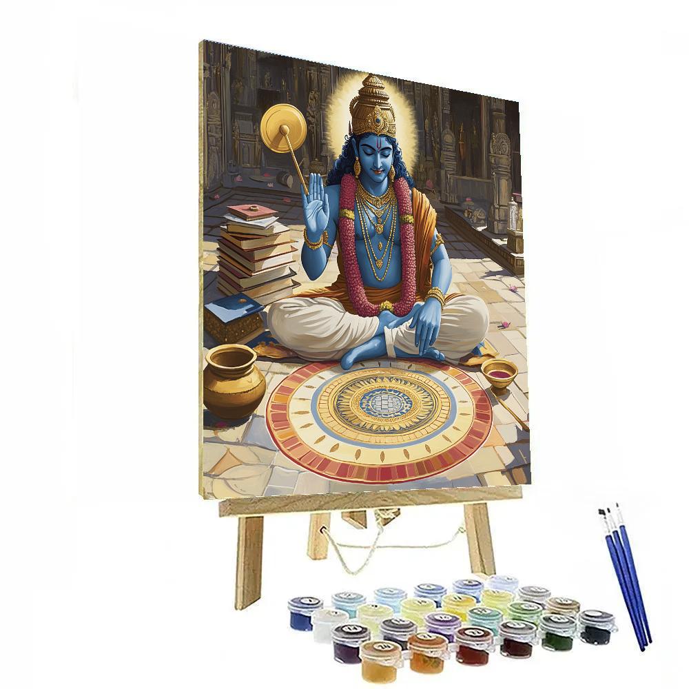Vishnu Painting A Mandala Map Of The Worlds paint by color