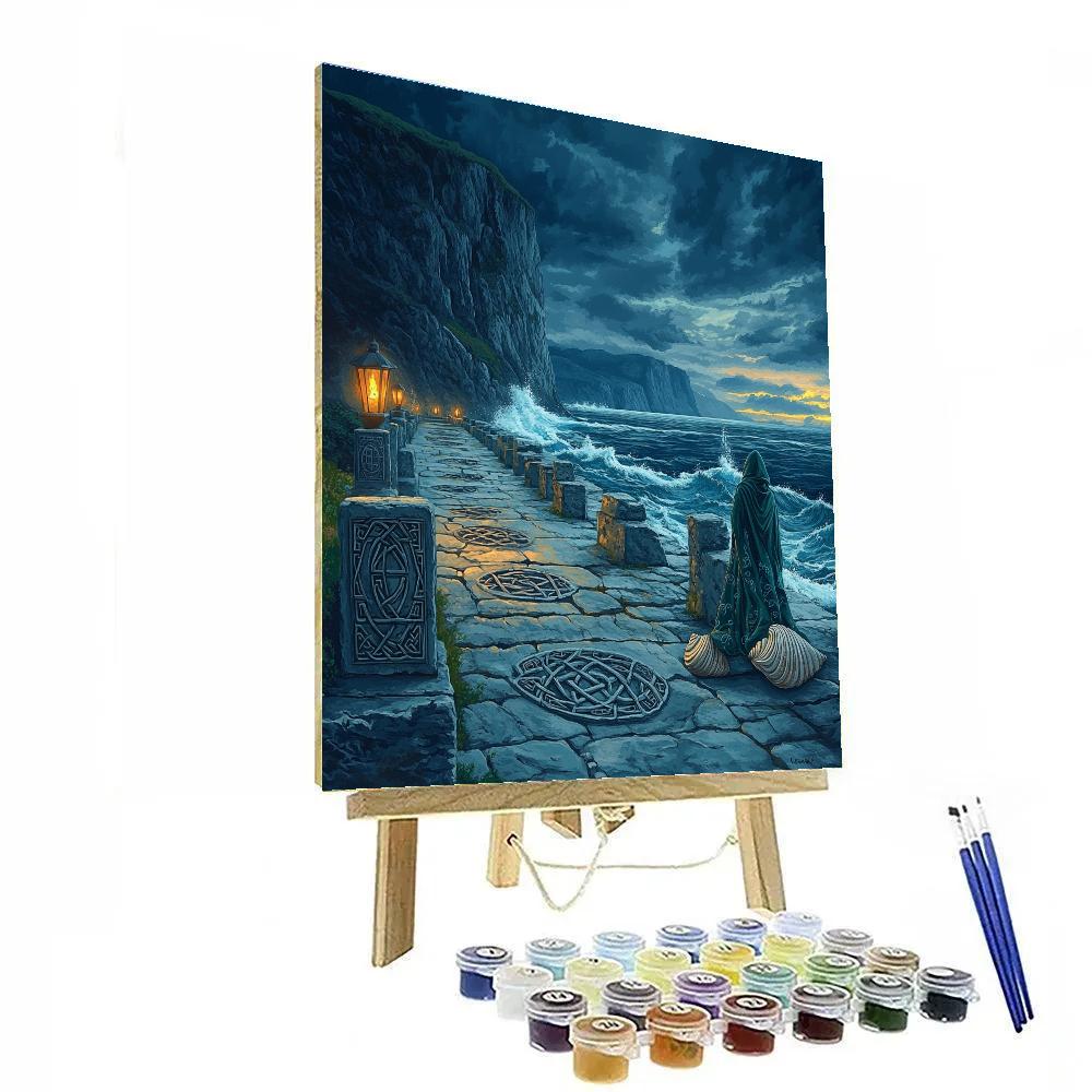 Harbor Lanterns With Celtic Knot Tides paint by color