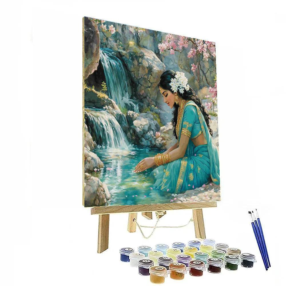 Mountain Spring Parvati In Quiet Reflection Painting by numbers kit