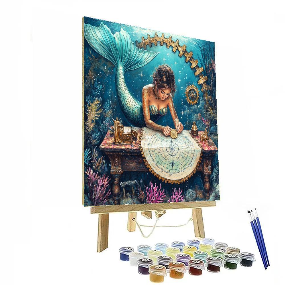 Clockwork Reef Mermaid Atlas Paint by numbers art