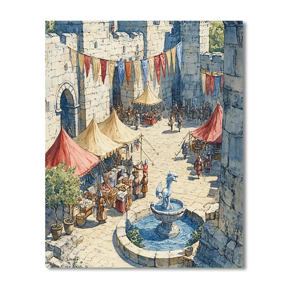 Nomad Bazaar Within The Castle Walls DIY paint by numbers