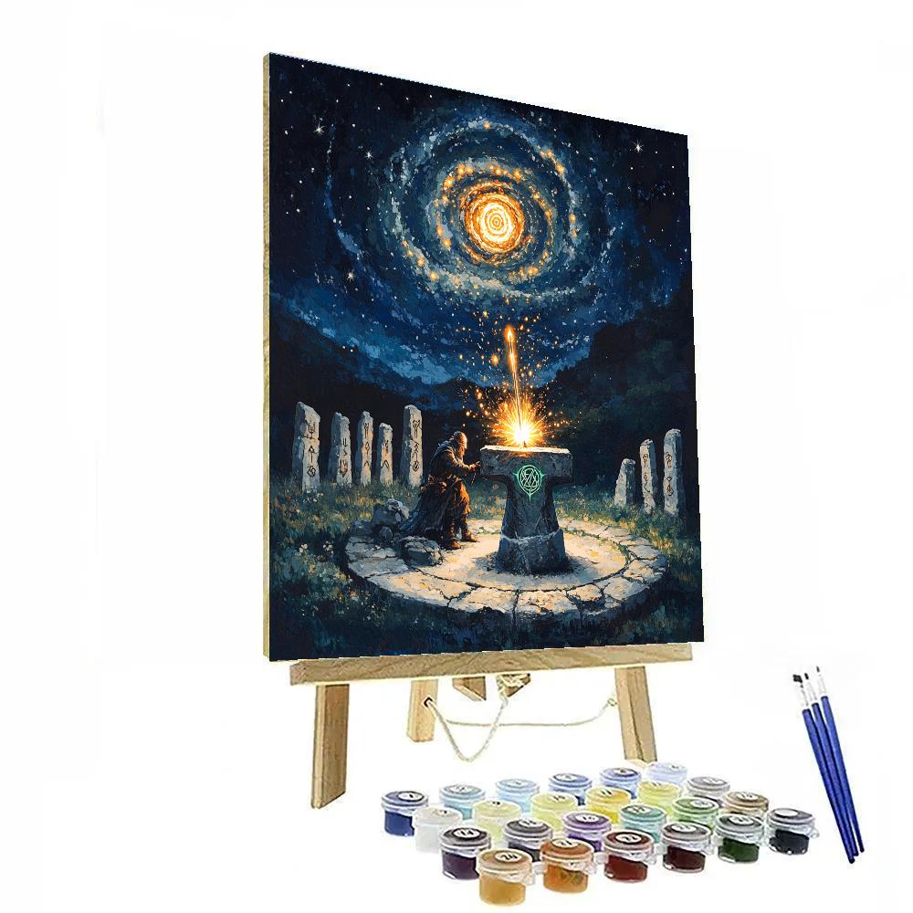 Moonlit-Celtic Forge Of Goibniu Paint by numbers art