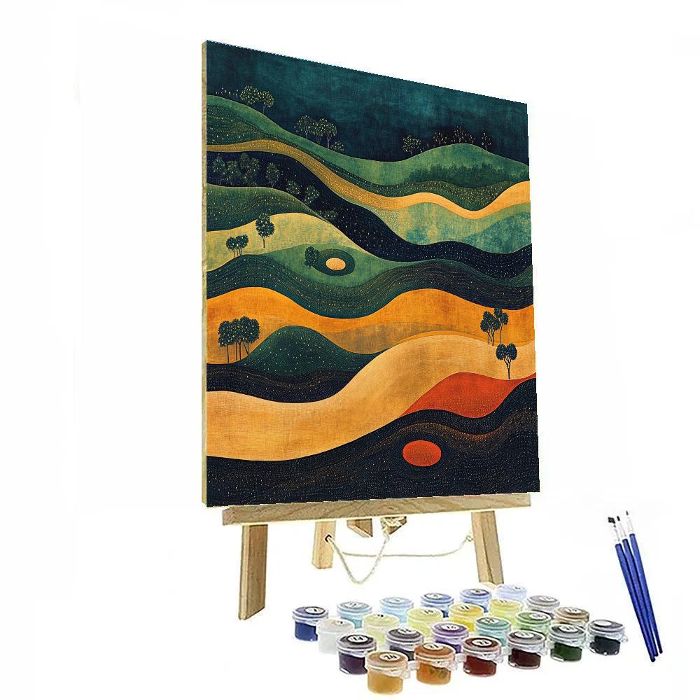 Nandalal Bose Inspired Monsoon Raga Swirlfield Paint by numbers kits