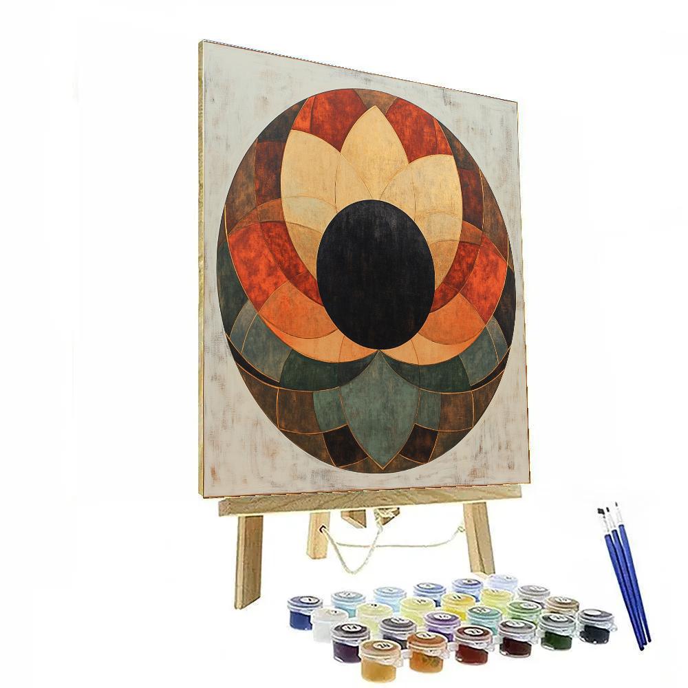 Nandalal Bose Inspired Eclipse Bhumi Mandala Paint by numbers kits