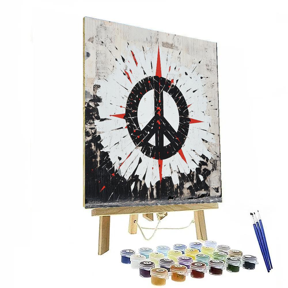 Banksy Inspired Fractured Peace Starfield Paint by numbers kits