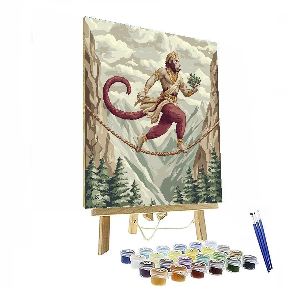 Mountain Bridge Hanuman Leap Study Numbered painting kits