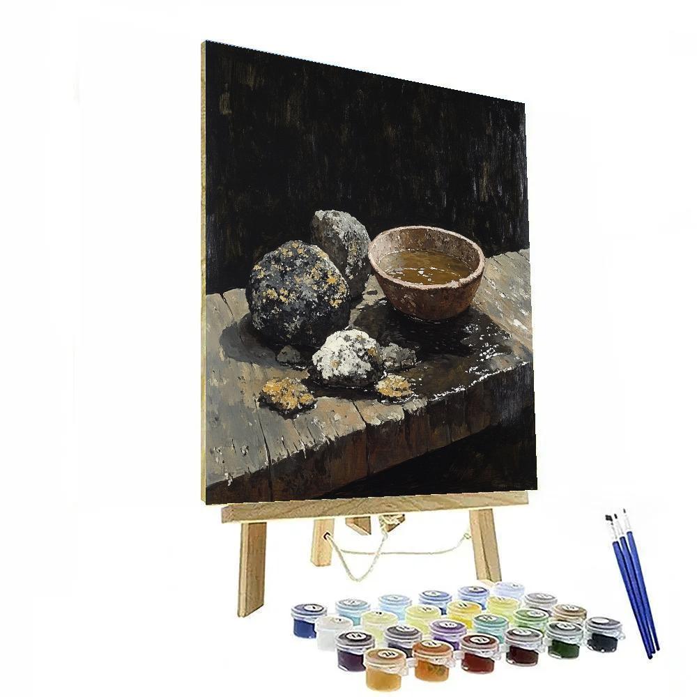 Francisco Goya Inspired Lantern Lichen Still Life paint by numbers