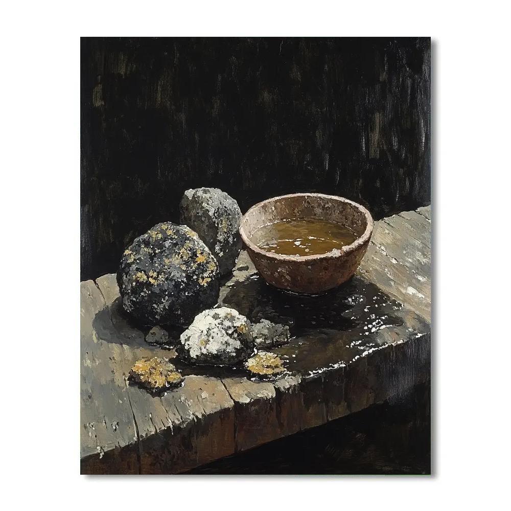 Francisco Goya Inspired Lantern Lichen Still Life paint by numbers
