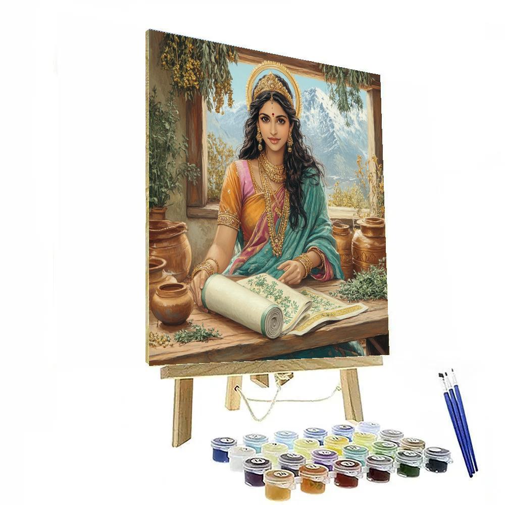Parvati Scholar Of Himalayan Herb Scrolls painting number kit