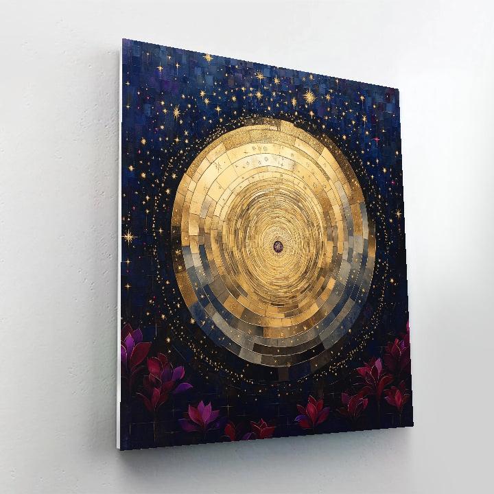 Gustav Klimt Inspired Aureate Spiral Nebula Tapestry Number painting