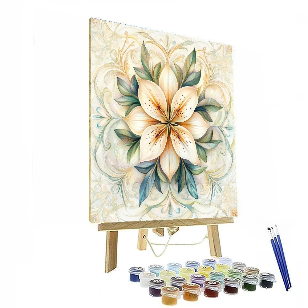 Alphonse Mucha Inspired Aurora Botanica Mandala paint by numbers