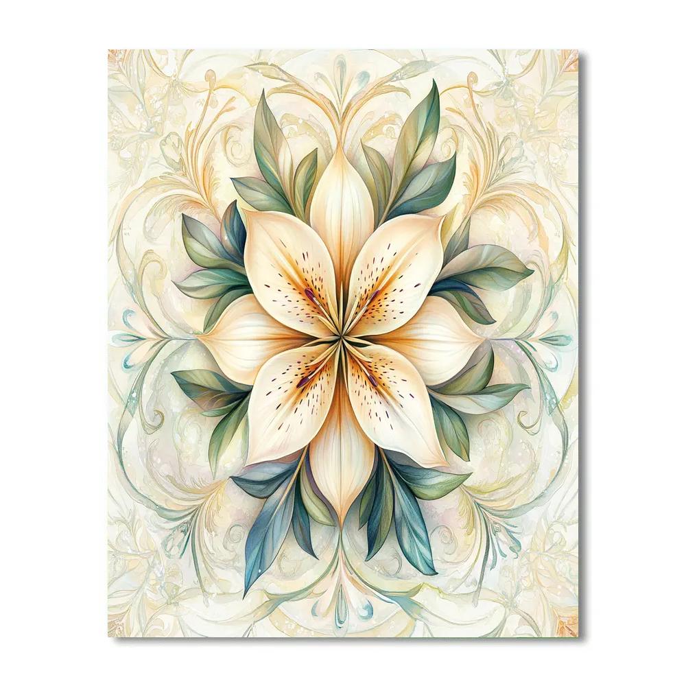 Alphonse Mucha Inspired Aurora Botanica Mandala paint by numbers