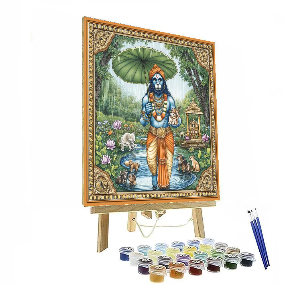 Hanuman Rain Garden Protector Numbered painting kits