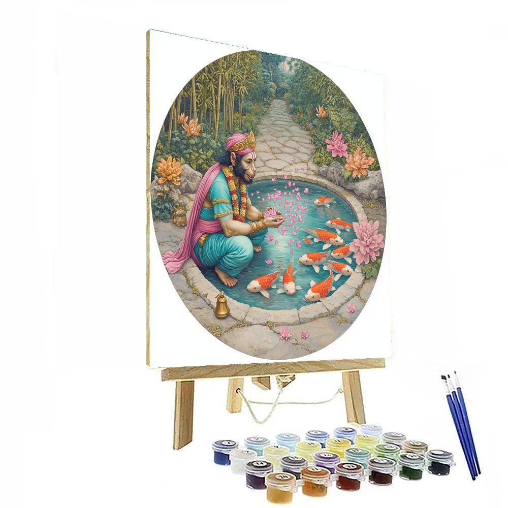 Hanuman Garden Koi Blessing paint by number