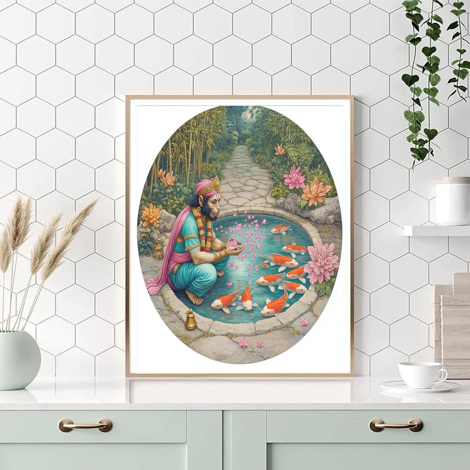 Hanuman Garden Koi Blessing paint by number