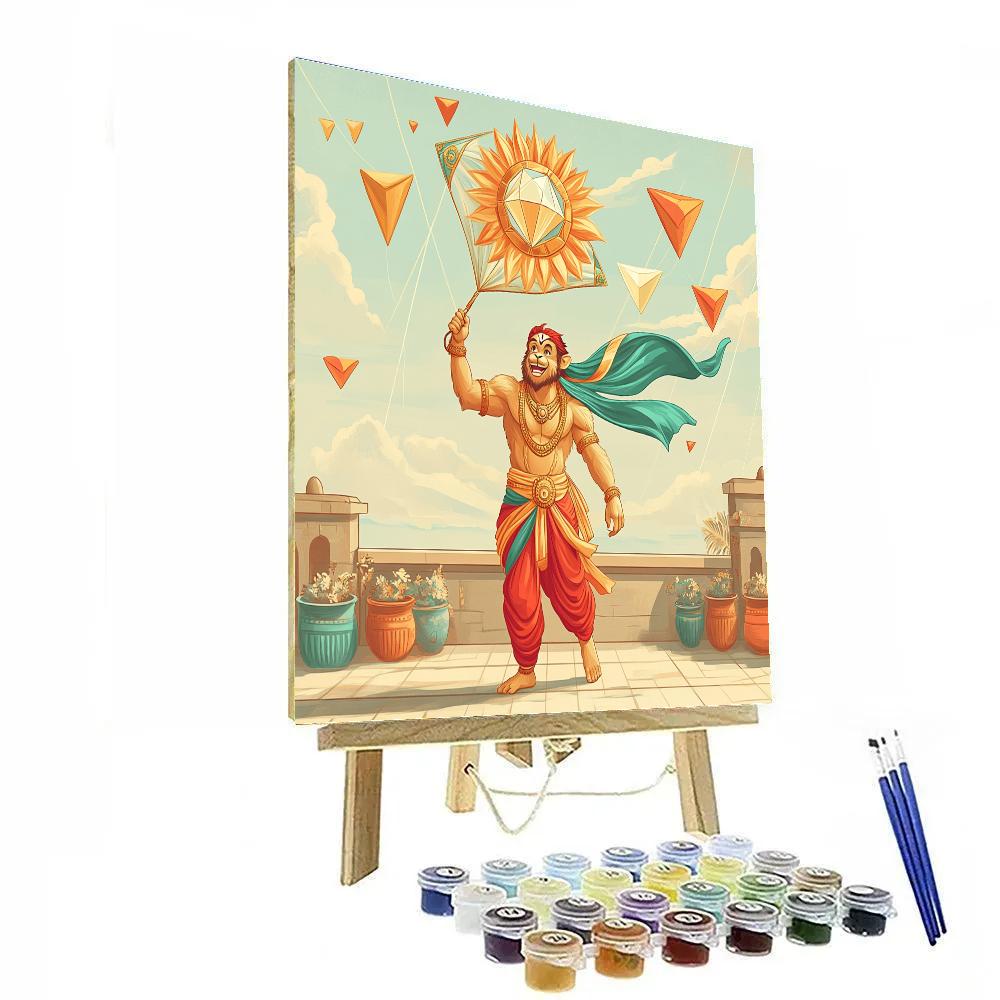 Hanuman Festival Kite Guardian paint by numbers