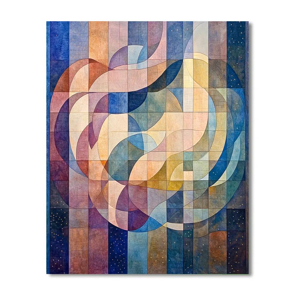 Paul Klee Inspired Nebular Solfeggio Weave paint by color