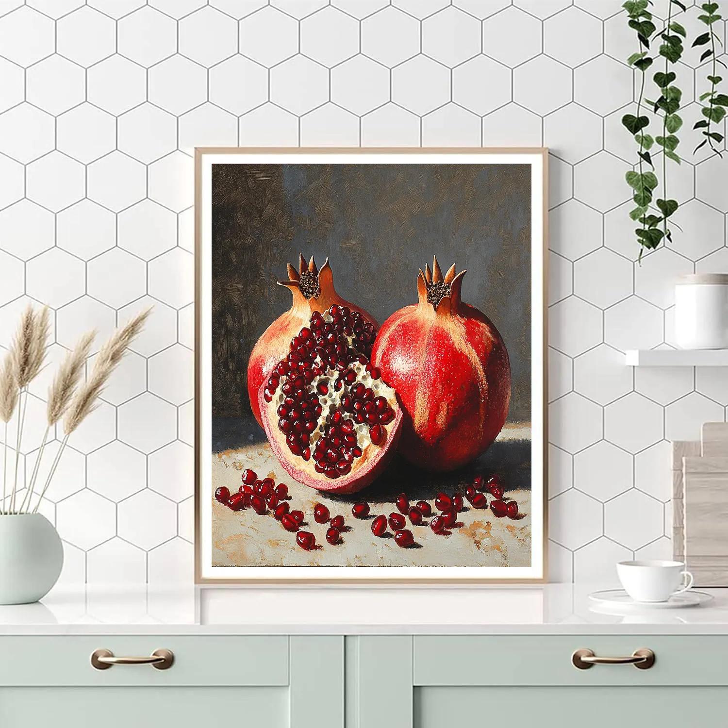 Michelangelo Inspired Pomegranate Genesis paint by numbers