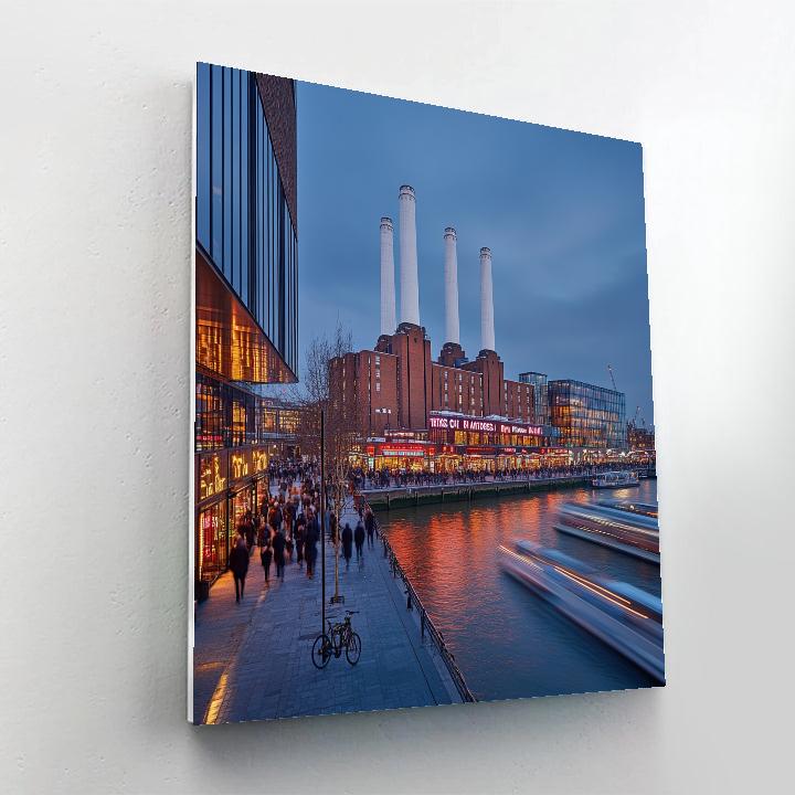Battersea Power Station Riverfront Glow London United Kingdom DIY paint by numbers