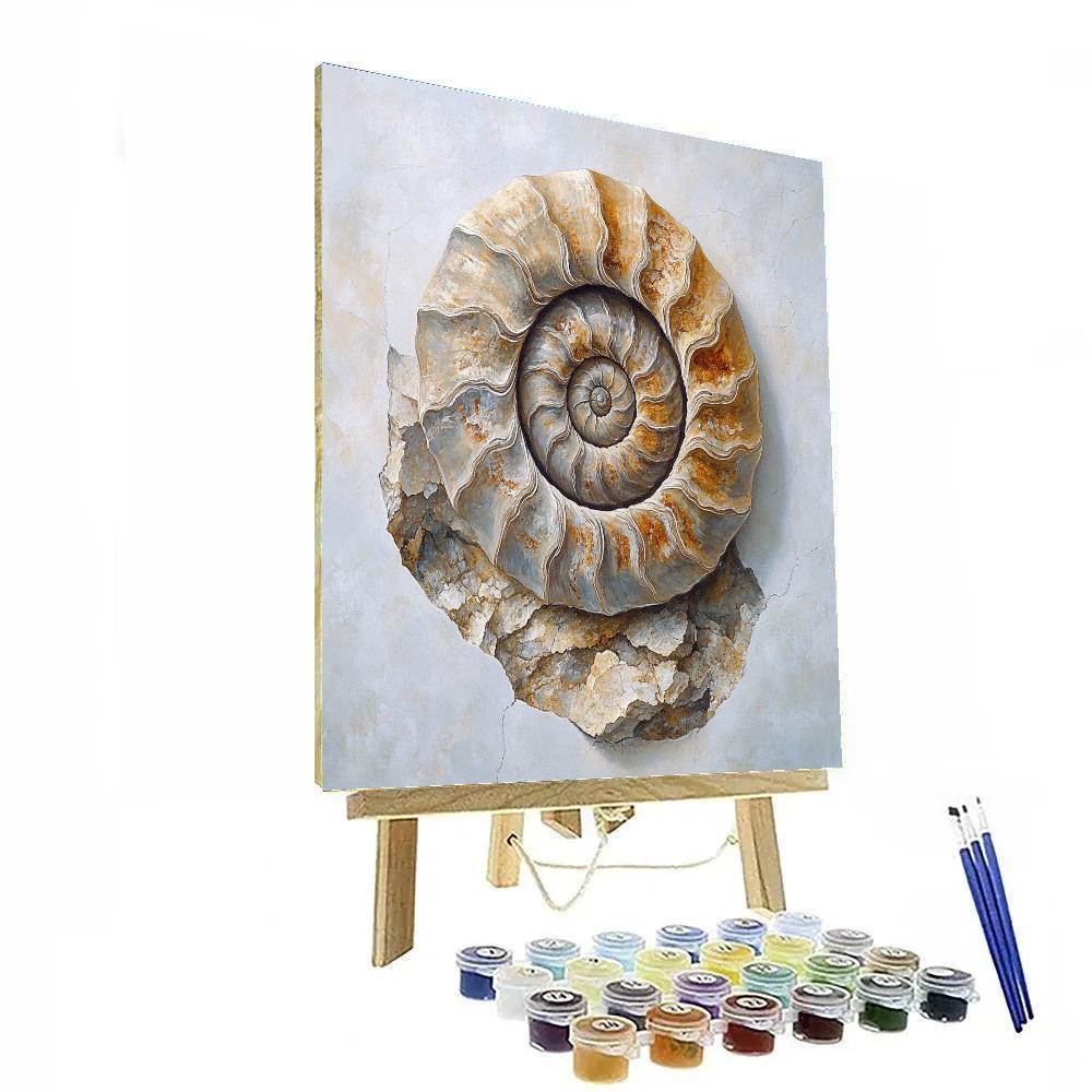 Leonardo Da Vinci Inspired Fossil Spiral In Quiet Stone DIY paint by numbers