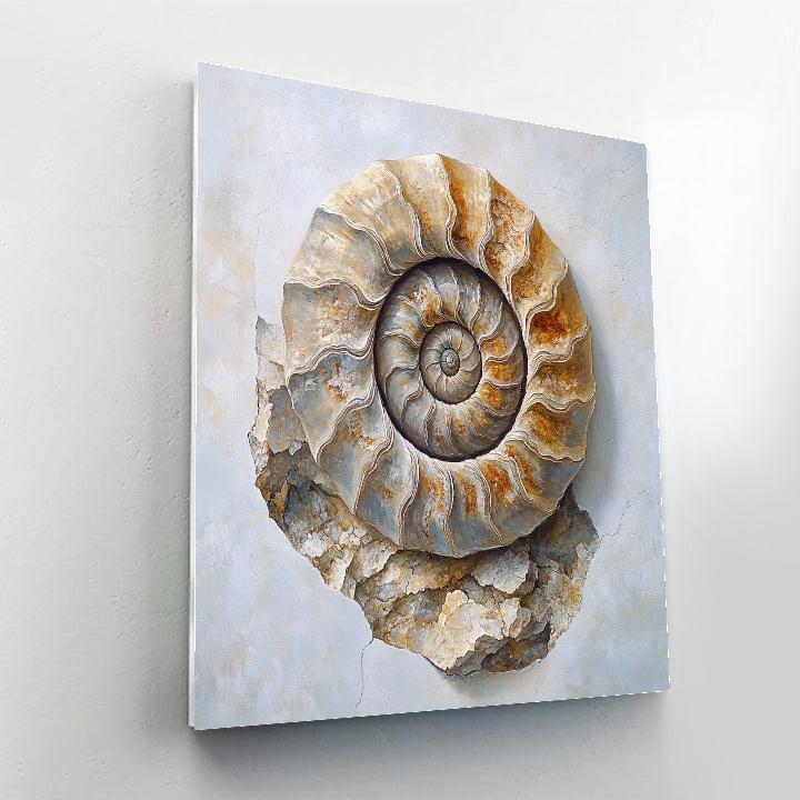 Leonardo Da Vinci Inspired Fossil Spiral In Quiet Stone DIY paint by numbers