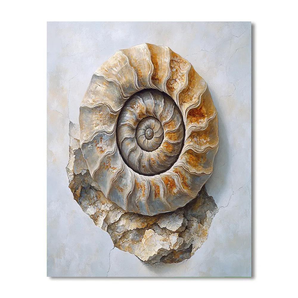 Leonardo Da Vinci Inspired Fossil Spiral In Quiet Stone DIY paint by numbers