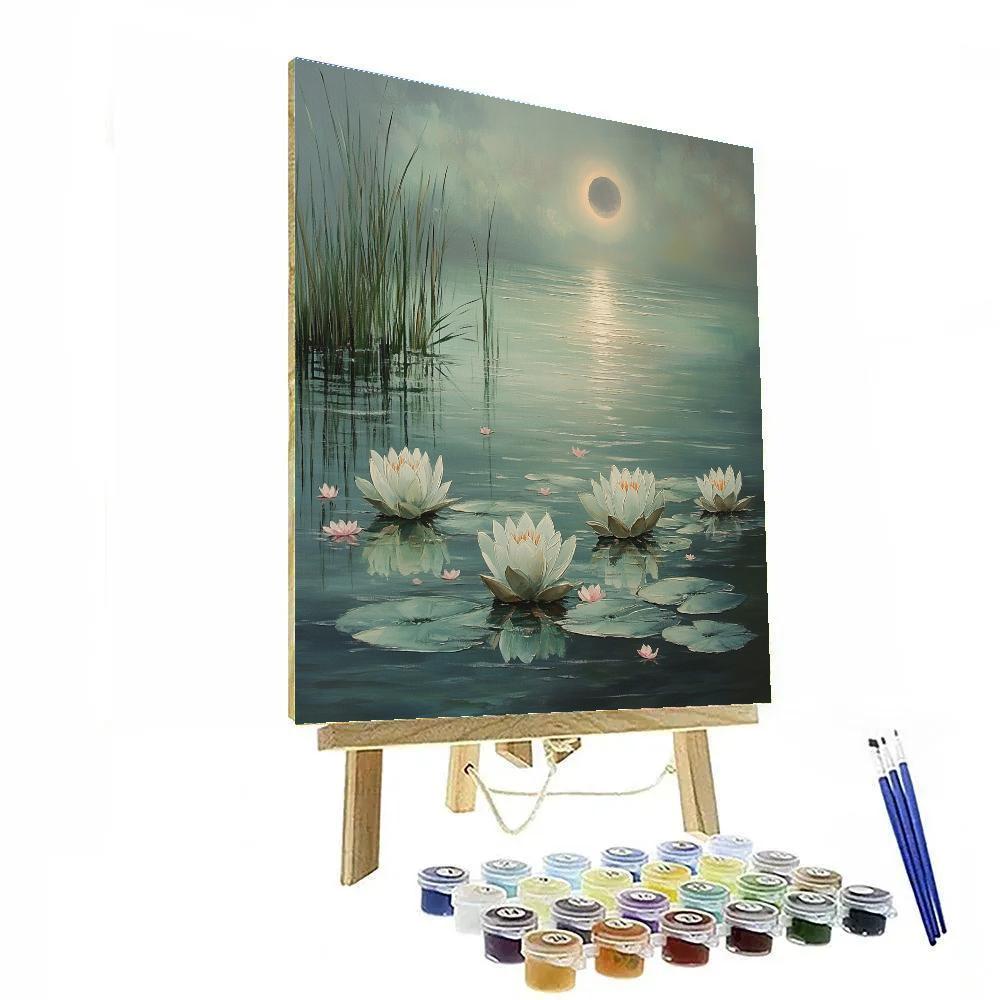 Claude Monet Inspired Water Lilies Under Lunar Eclipse Painting by numbers kit