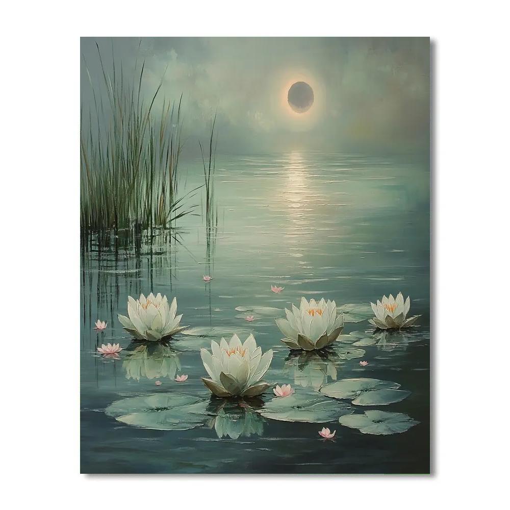 Claude Monet Inspired Water Lilies Under Lunar Eclipse Painting by numbers kit