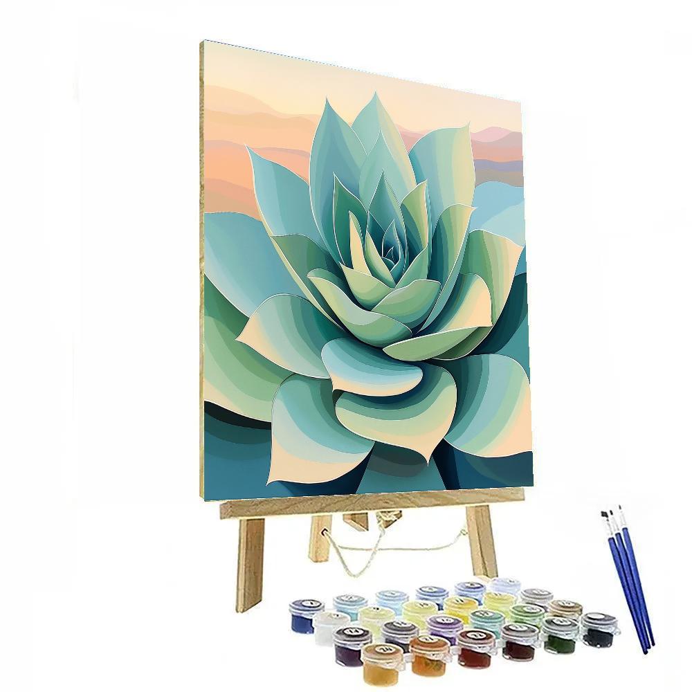 Georgia O’Keeffe Inspired Sunlit Agave Spiral In Desert Dawn painting number kit