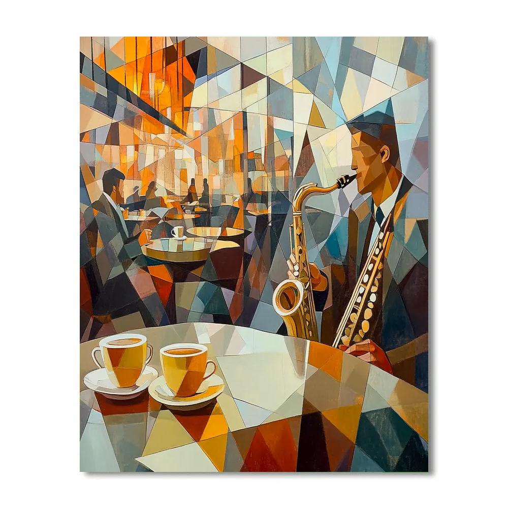 Pablo Picasso Inspired Cubist Cafe Jazz Night Paint by numbers art