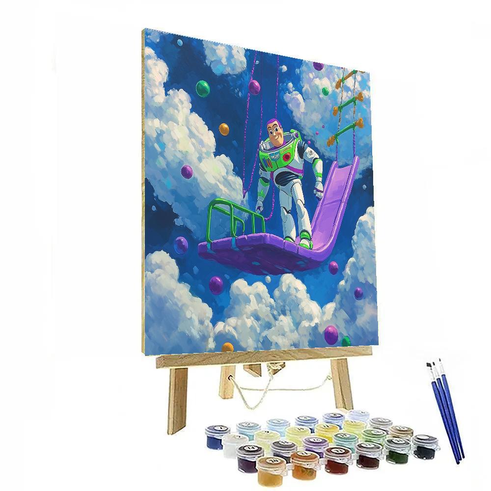 Buzz Lightyear Zero Gravity Playground Disney Inspired Painting by numbers kit