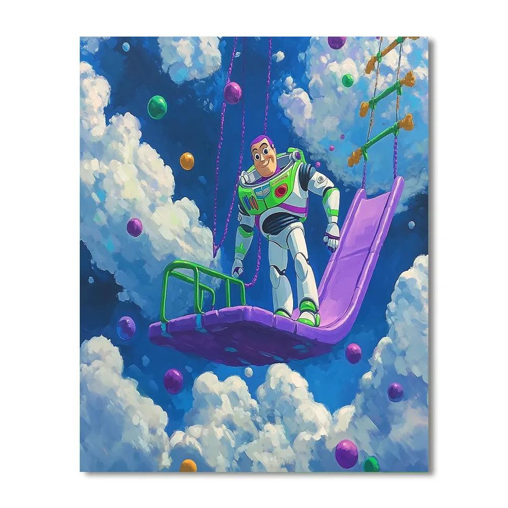 Buzz Lightyear Zero Gravity Playground Disney Inspired Painting by numbers kit