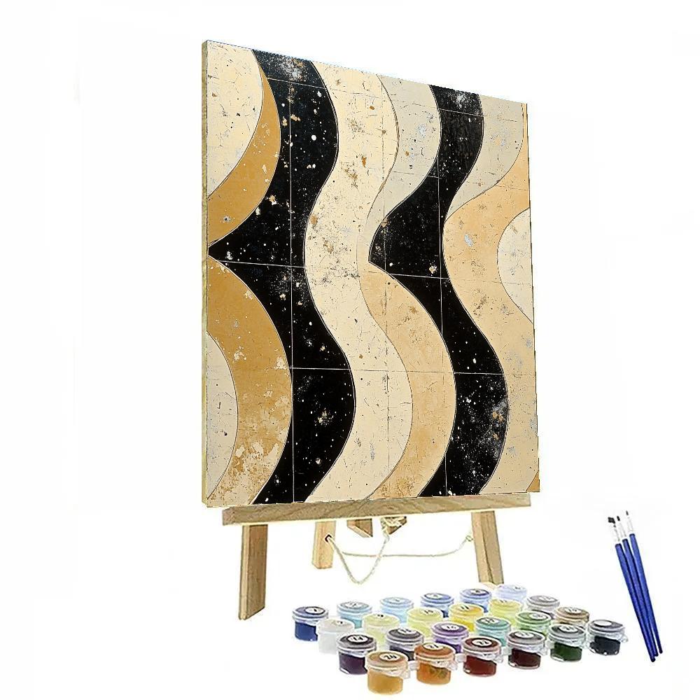 Jackson Pollock Inspired Eclipse Tide Of Black White And Ochre Painting by numbers kit