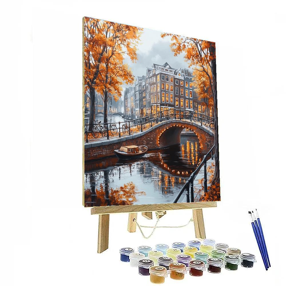 Autumn Canals Of Grachtengordel Amsterdam Netherlands Paint by numbers art