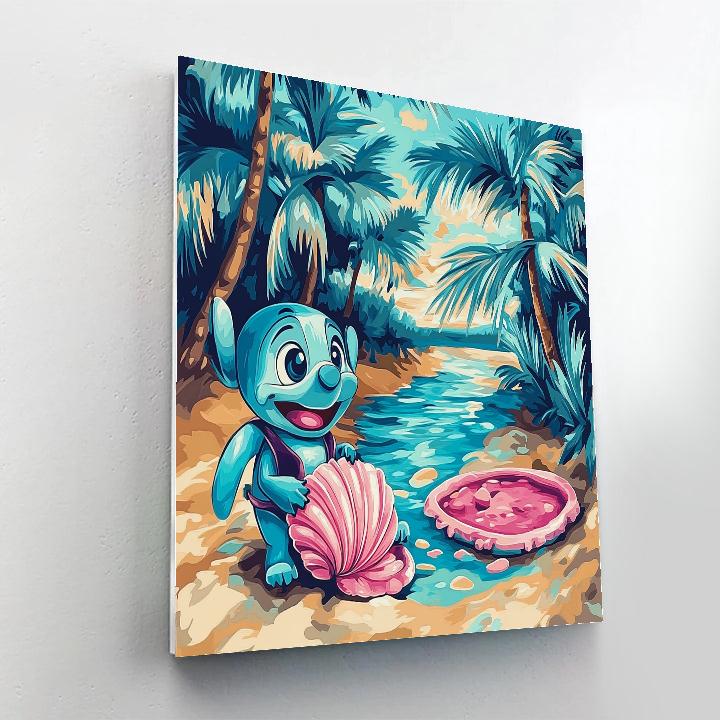 Stitch Tropical Shell Hunt Disney Inspired paint by color