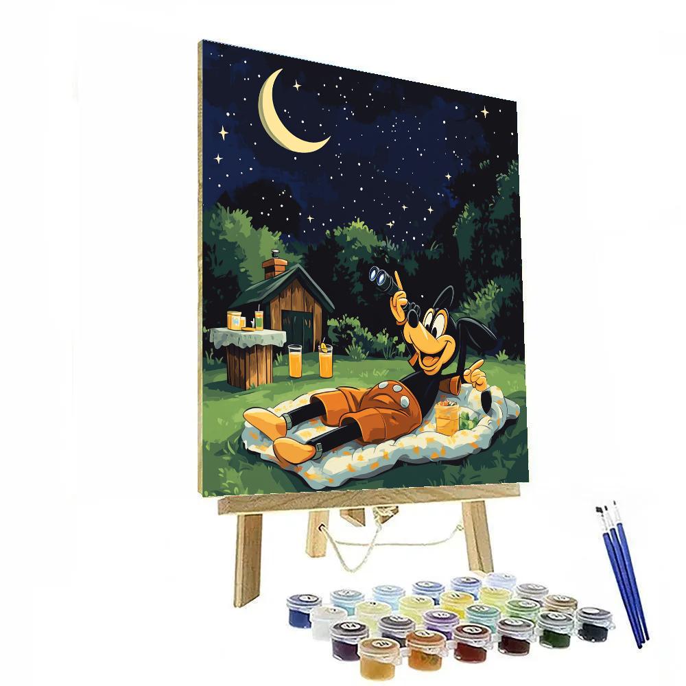 Goofy Backyard Star Gazing Disney Inspired Paint by numbers kits