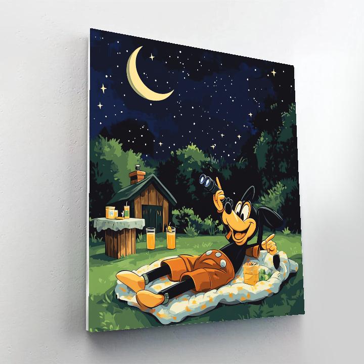 Goofy Backyard Star Gazing Disney Inspired Paint by numbers kits