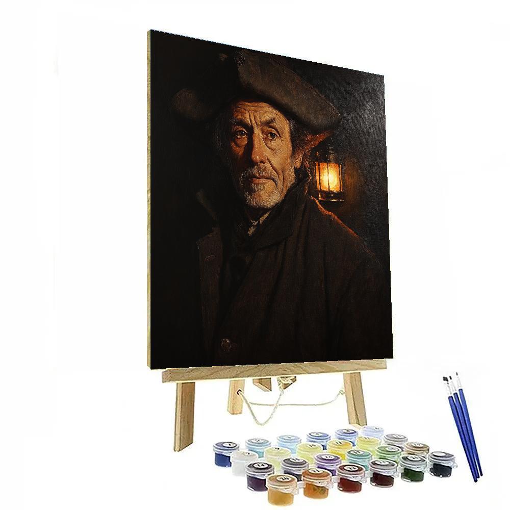 Rembrandt Inspired Portrait Of A Ship Captain At Twilight paint by numbers