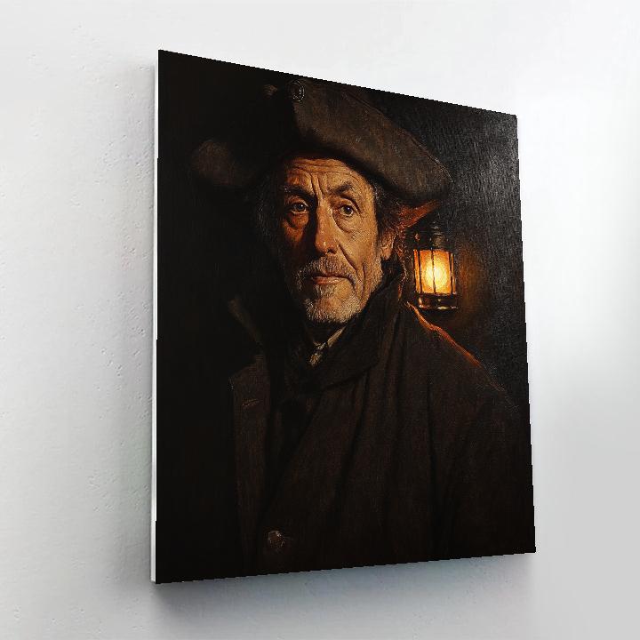 Rembrandt Inspired Portrait Of A Ship Captain At Twilight paint by numbers